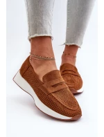 Dámské mokasíny na platformě z ekologického semiše Camel Inesqua Dámské mokasíny na platformě z ekologického semiše Camel Inesqua