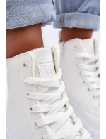 Zateplené kožené tenisky se zipem Big Star MM274624 bílé Zateplené kožené tenisky se zipem Big Star MM274624 bílé