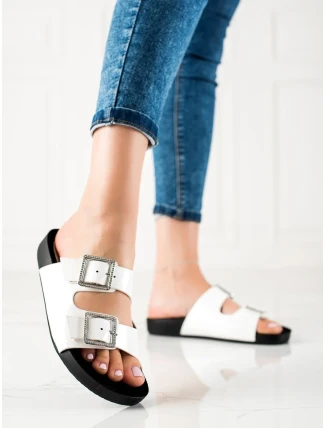 Exkluzívní nazouváky dámské bílé bez podpatku Exkluzívní nazouváky dámské bílé bez podpatku