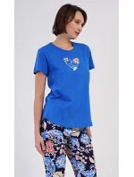 Dámské pyžamo kapri Květy Dámské pyžamo kapri Květy
