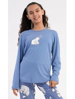 Dětské pyžamo dlouhé Méďa a tučňák