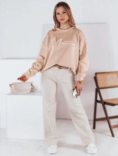 Dámská oversize mikina AVENUE béžová FashionStreet BY1354