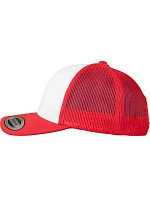Flexfit 6606CF 6 panelová Trucker kšiltovka 55.06CF red/white/red