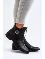 Dámské kotníčkové boty na ploché podrážce se zipem béžové Loratie