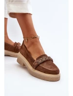 Zazoo 3429/W Dámské Semišové Mokasíny S Ozdobou Hnědé