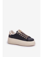 Snímače na platformě s ozdobnými šňůrkami černé Fonetha