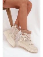 Dámské zimní boty na zip Lee Cooper LCJ 25 44 3931 béžové Dámské zimní boty