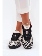 Dámské sneakers Daniel Lopez Just Dare se zebřím vzorem – béžové