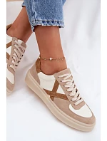 Kožené semišové dámské tenisky Zazoo N1108S5 béžové