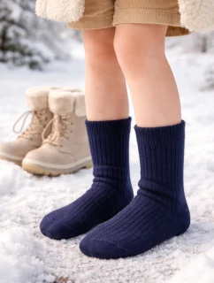 PLETENÉ DĚTSKÉ PONOŽKY Z MERINO VLNY 130