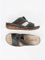 Luxusní dámské  nazouváky černé na klínku