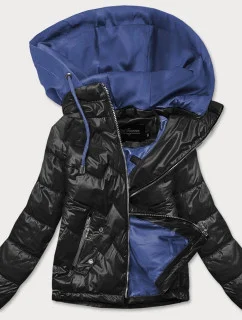 černo/modrá dámská bunda s kapucí (BH2003)