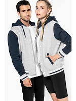 Kariban K 4003 Unisex bunda s kapucí "Teddy" 20.4003 navy/oxford grey/white