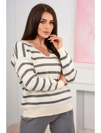 Svetr set Pruhovaná mikina + Kalhoty šedý Svetr set Pruhovaná mikina + Kalhoty šedý