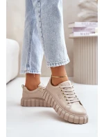 Zateplené dámské sneakersy Big Star MM274618 béžové