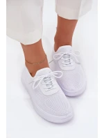 Dámské bílé textilní boty na platformě Kalyra