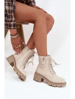 Kožené dámské kotníkové boty na klínu vyhřívané Vinceza 86418 béžové Kožené dámské kotníkové boty na klínu vyhřívané Vinceza 86418 béžové
