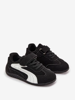 Dětské sportovní boty na suchý zip Perrin – černo-bílé