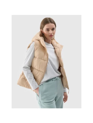 Dámská prošívaná mikina s kapucí bez rukávů 4F 4FWAW24TVJAF141-83S