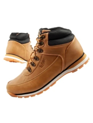 Lee Cooper pánská zimní trekingová zateplená kotníková obuv hnědá