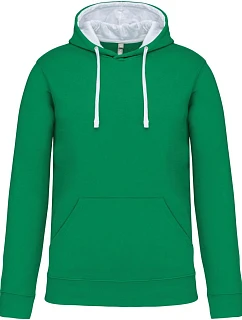 Kariban K 446 Kontrastní mikina s kapucí 20.K446 light kelly green/white