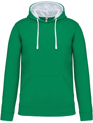 Kariban K 446 Kontrastní mikina s kapucí 20.K446 light kelly green/white