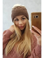 Fleecová čepice Alice K248 cappuccino+ecru Fleecová čepice Alice K248 cappuccino+ecru