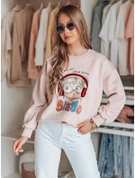 Dámská mikina s potiskem LALA VIBE růžová FashionStreet BY1505