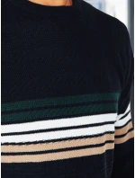 Pánský pruhovaný tmavě modrý svetr FashionStreet WX2323