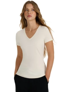 Dámské tričko 4F F2969 krémové 4FWAW25TTSHF2969 12S