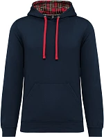 Kariban K 4013 Unisex mikina s kapucí 20.K013 navy/red tartan Kariban K 4013 Unisex mikina s kapucí 20.K013 navy/red tartan