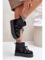 Sněhule S Šňůrkou Na Platformě Černé Mavora Sněhule S Šňůrkou Na Platformě Černé Mavora