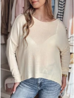 Dámský oversize hladký svetr SENZIA peach FashionStreet MY2446