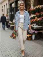 Dámská džínová košilová bunda modrá FashionStreet TY5600