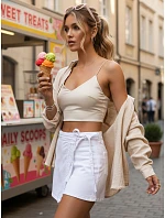 Dámská džínová sukně-šortky bílá FashionStreet SY0500