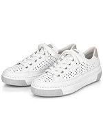 Rieker W RKR642 bílá kožená prolamovaná obuv