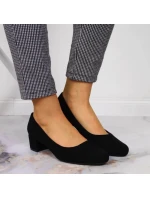 Sergio Leone W SK354C černé semišové lodičky s blokem