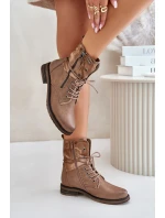 Dámské boty pracovní zateplené na zip tmavě béžové Liletta