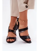Dámské sandály na sloupku Sergio Leone SK866 Černé