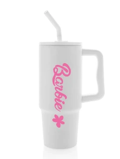 BARBIE - bílý  cestovní termohrnek 900 ml  