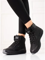 Moderní trekingové boty černé dámské bez podpatku Moderní trekingové boty černé dámské bez podpatku