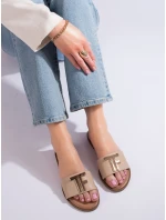 Trendy dámské nazouváky hnědé bez podpatku Trendy dámské nazouváky hnědé bez podpatku