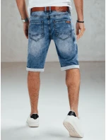 Pánské modré džínové šortky s páskem FashionStreet SX2558