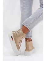 Dámské tenisky na platformě se zlatými přezkami Gracella