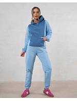 Dámská dvoubarevná tepláková souprava v modré barvě (554)