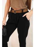 Dámské kalhoty s páskem kordové černé