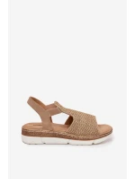 Dámské Sandály S Pletením Béžovo-Zlaté Jelana Dámské Sandály S Pletením Béžovo-Zlaté Jelana