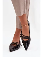 Lakované baleríny KL2913 Palenna černá - Sweet Shoes