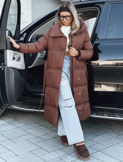 Dámský prošívaný kabát CLOUTIQUE hnědý FashionStreet TY5462