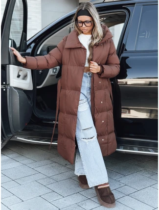 Dámský prošívaný kabát CLOUTIQUE hnědý FashionStreet TY5462